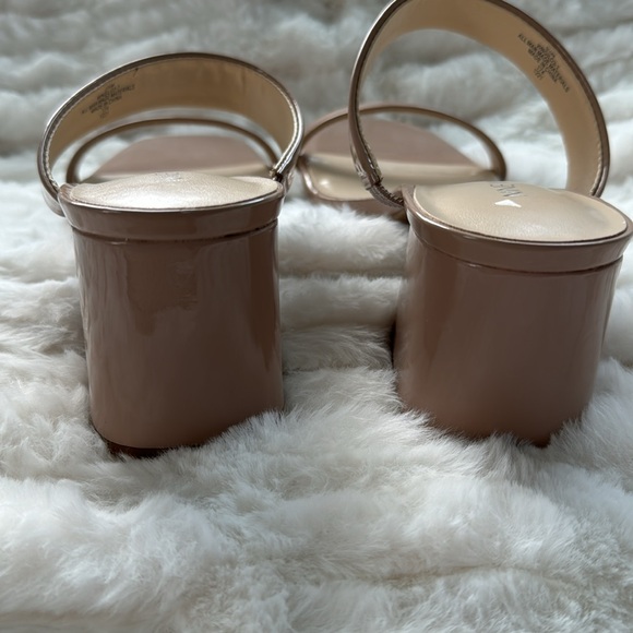 Nine West Nude Patent Leather Block Heel Sandals - Picture 3 of 7